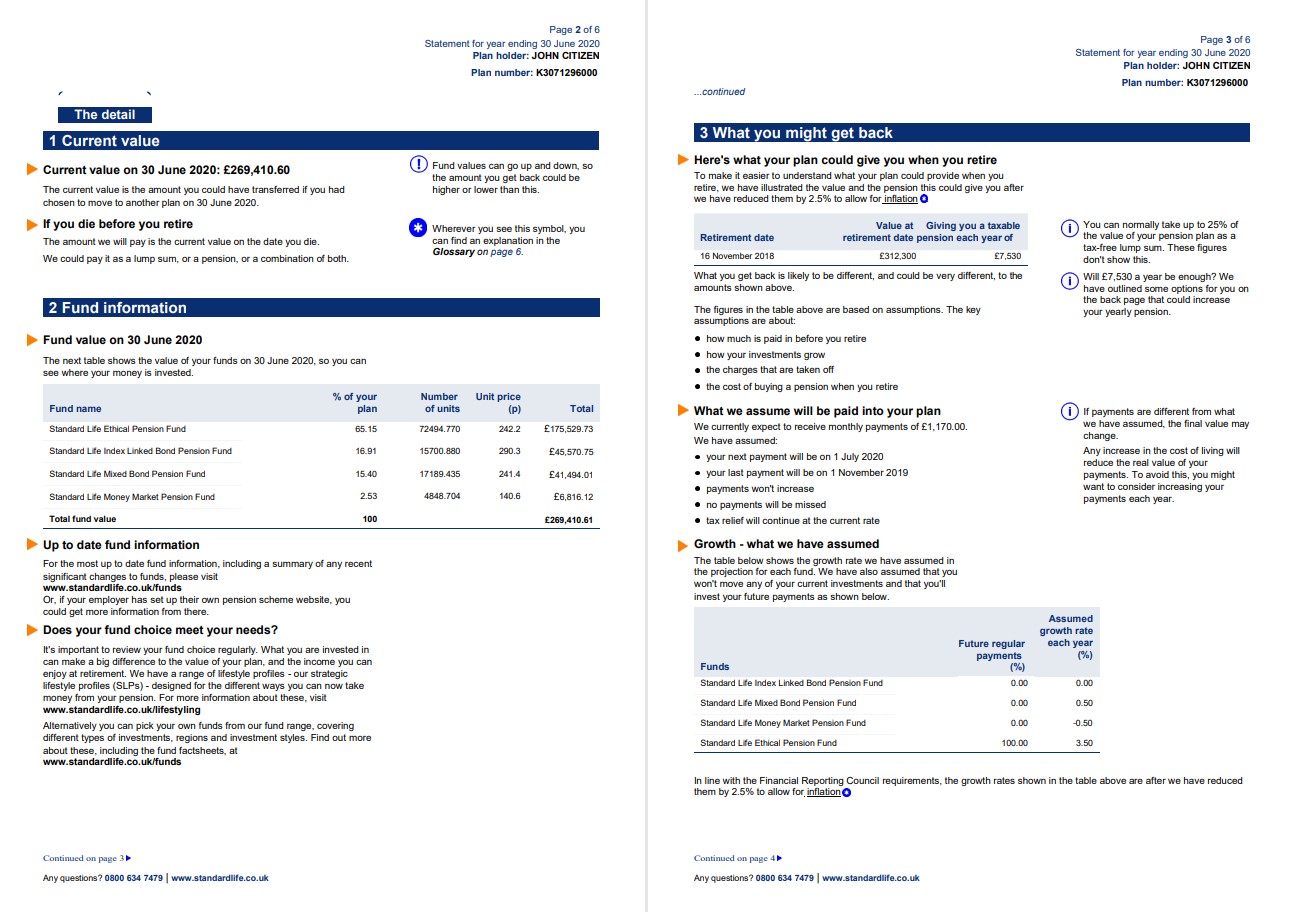 United Kingdom Standard Life utility bill template in Word and PDF format, 7 pages 3 4